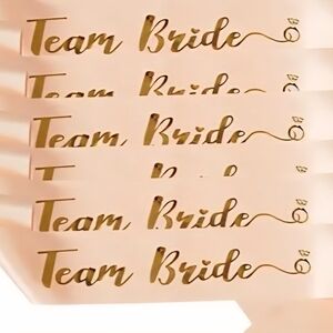 Rose Gold 'Team Bride' Sashes (6 Count)